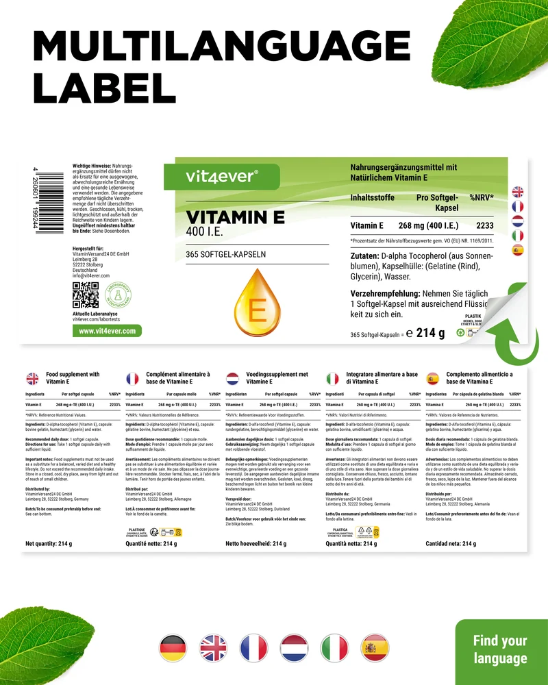 Vitamin E 400 I.E. Softgels
