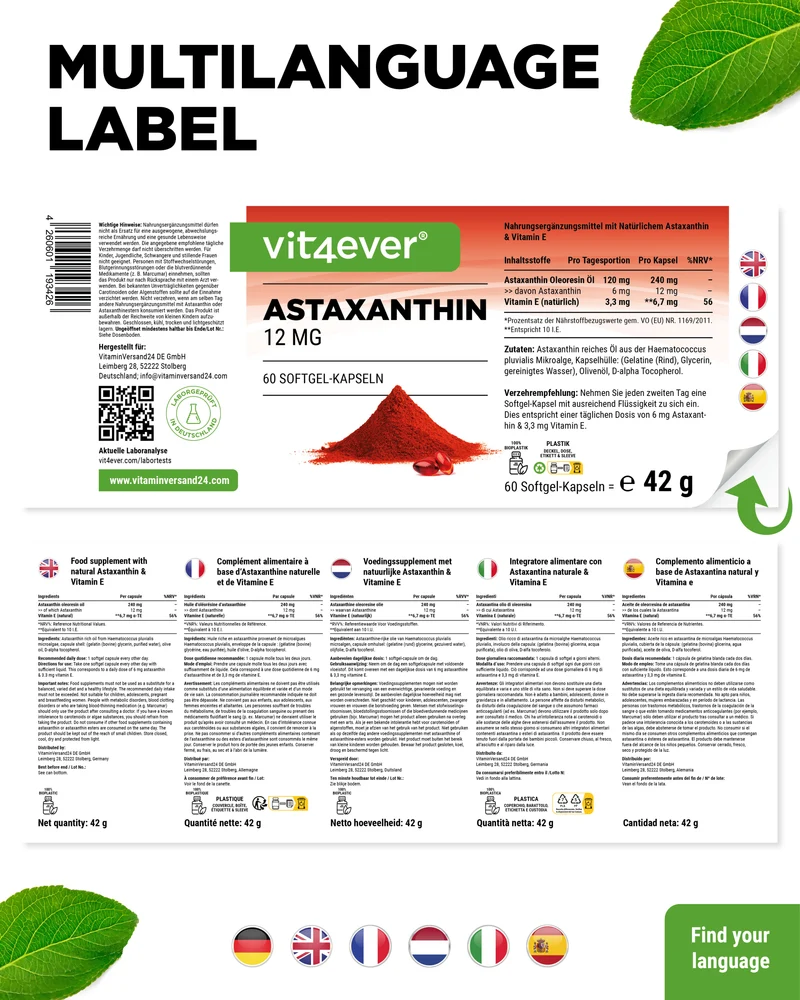Astaxanthin - 12 mg