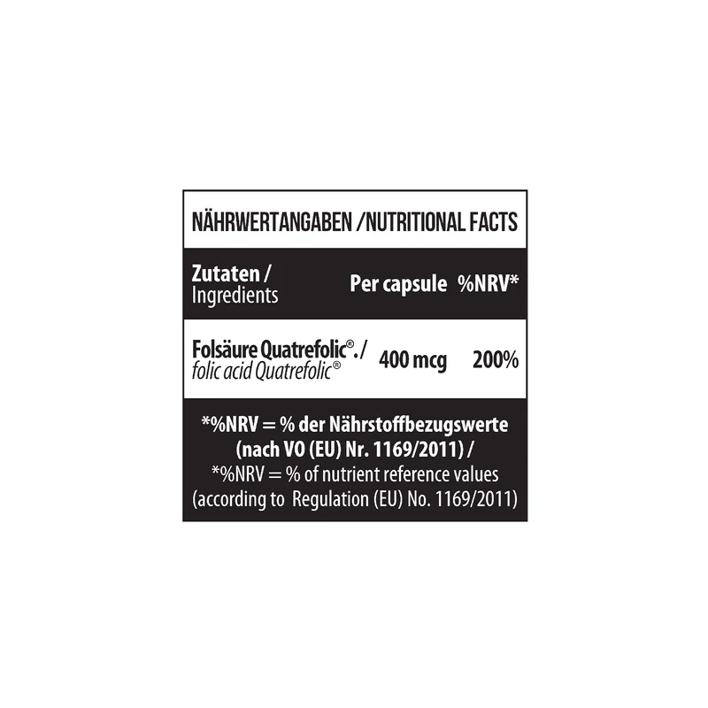 FOLATE 400 Quatrefolic® (folic acid (5-mthf)) 180 Caps