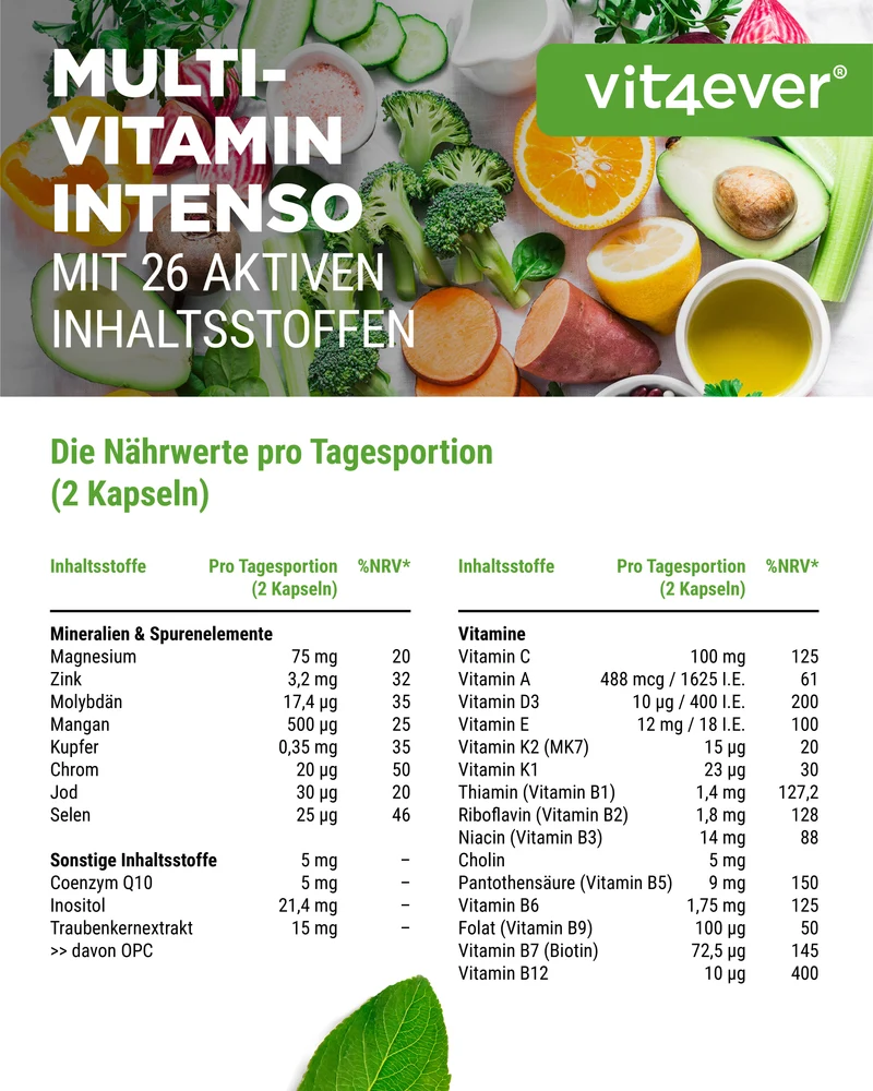 Premium Multivitamin Intenso - 365 Kapseln