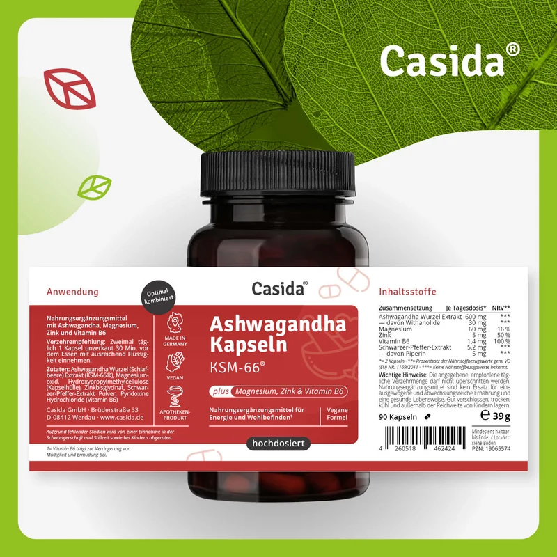 Ashwagandha Kapseln KSM-66® 600 mg Vollspektrum - B2B