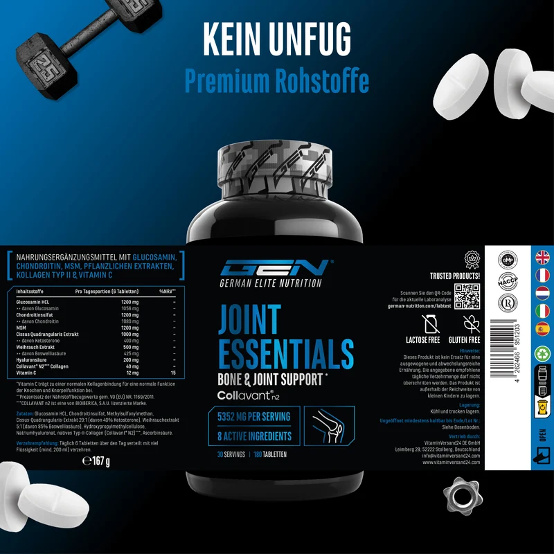 Joint Essentials - 8 Wirkstoffe, 180 Tabletten