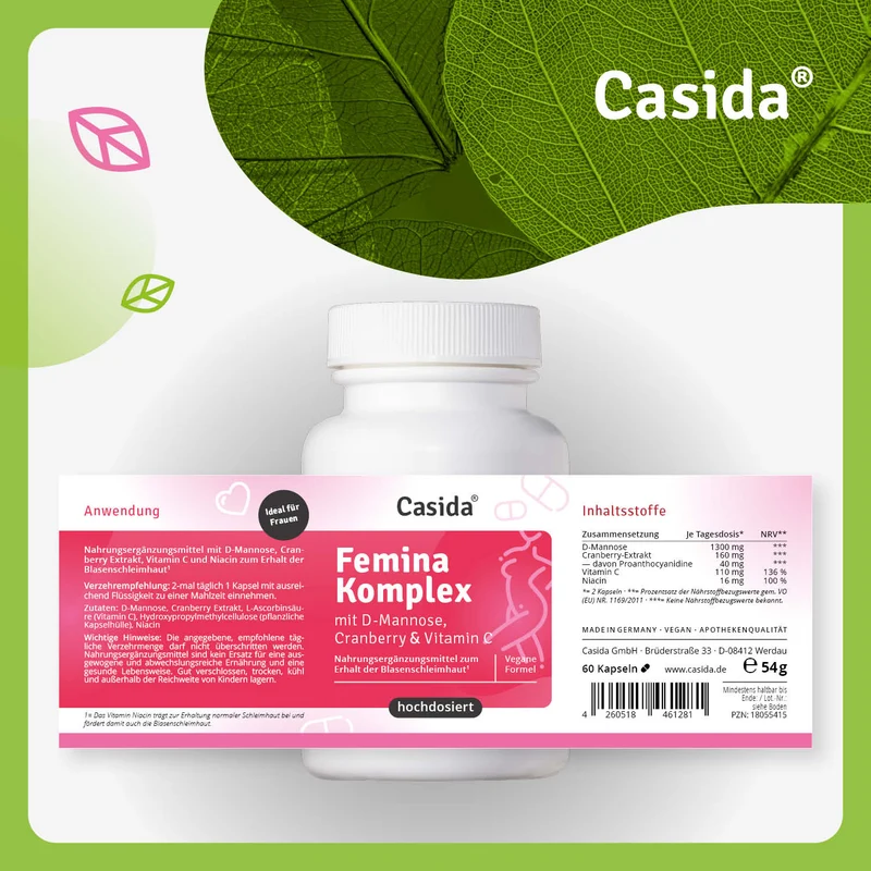 Femina Komplex mit D-Mannose, Cranberry & Vitamin C