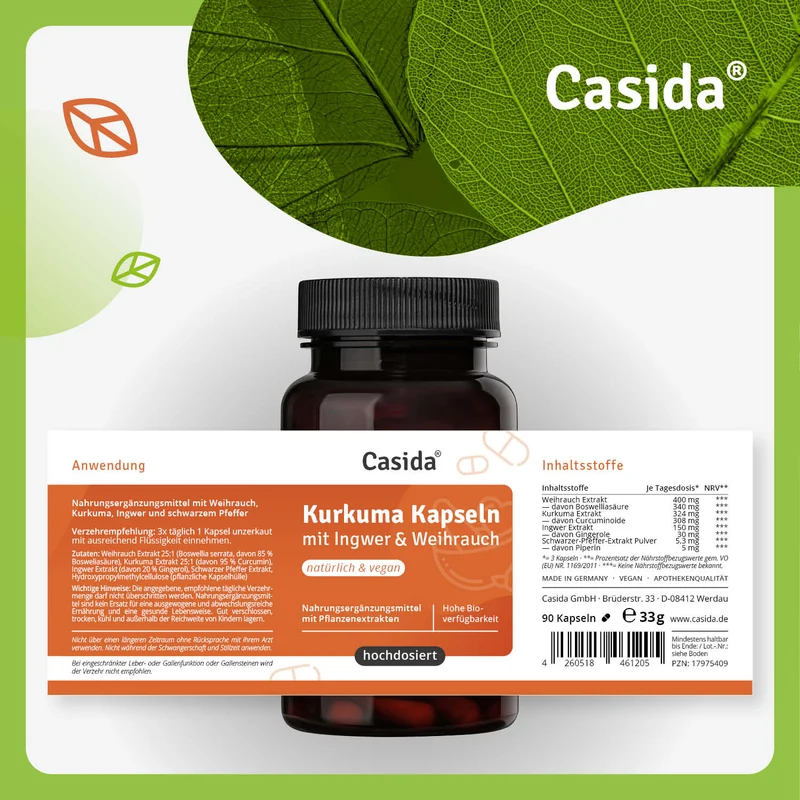 Kurkuma – Ingwer – Weihrauch Kapseln - B2B