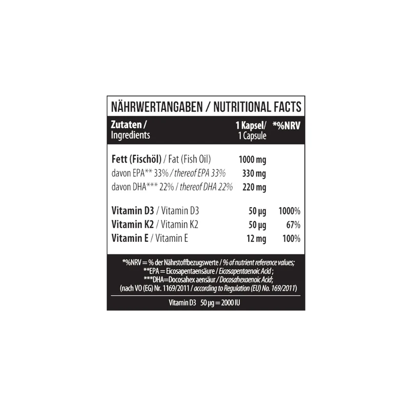 Omega 3 Triglyceride D3 + K2 60 softgels