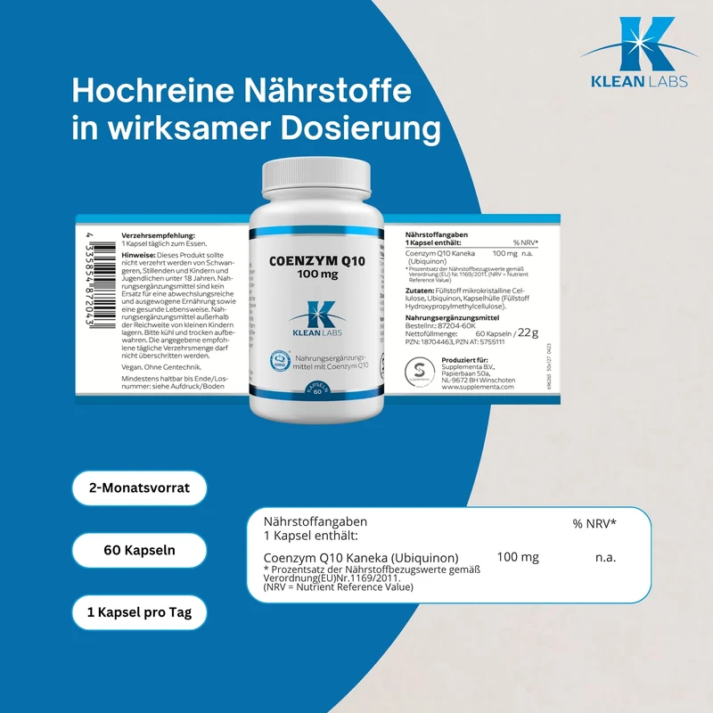 Coenzym Q-10 100 mg KLEAN LABS