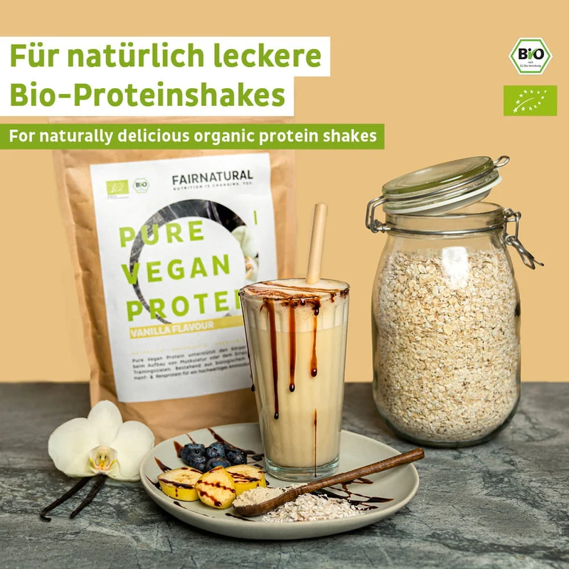 Bio Veganes Proteinpulver 3er-Bundle (Vanille, Schoko, Erdbeere)