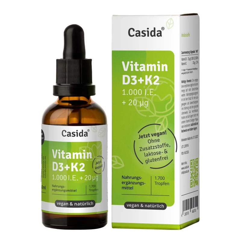 Vitamin D3 + K2 Tropfen 50 ml Vegan - B2B