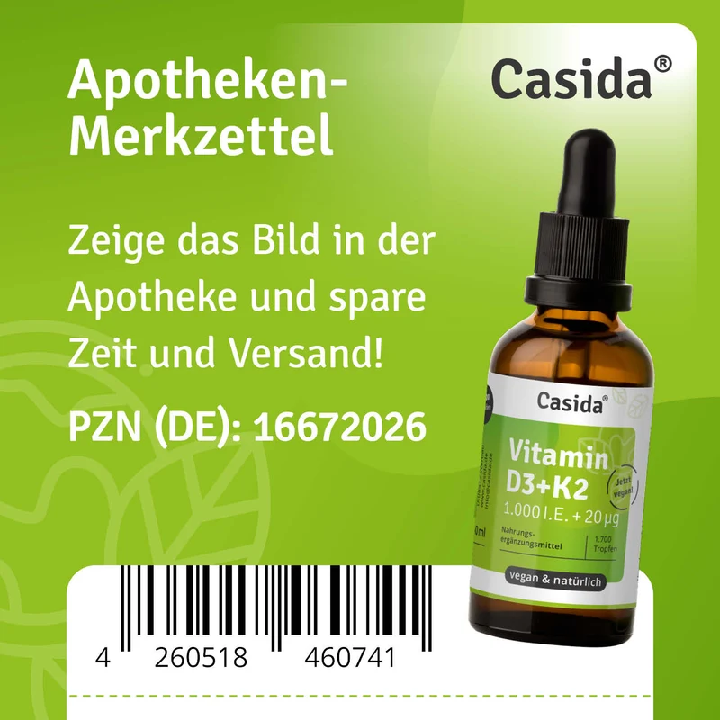 Vitamin D3 + K2 Tropfen 50 ml Vegan - B2B