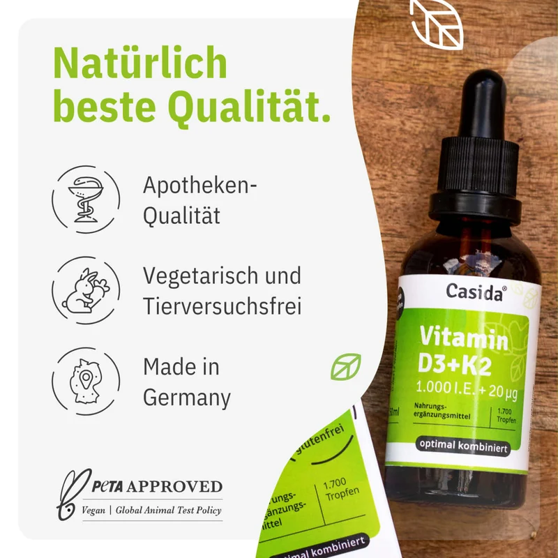 Vitamin D3 + K2 Tropfen 50 ml Vegan - B2B