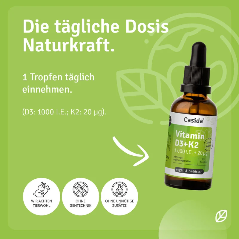 Vitamin D3 + K2 Tropfen 50 ml Vegan - B2B