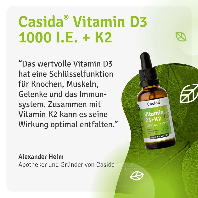 Vitamin D3 + K2 Tropfen 50 ml Vegan - B2B