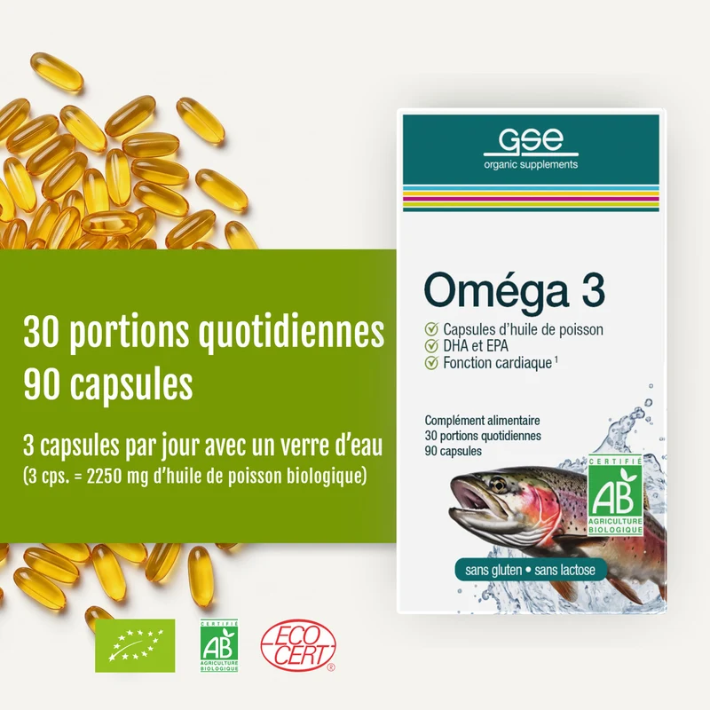 Gélules d'huile de poisson oméga 3 (bio)