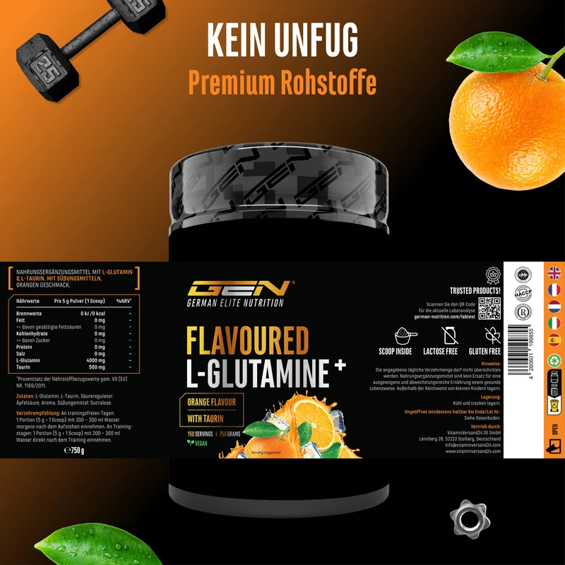 L-Glutamin Pulver Flavoured