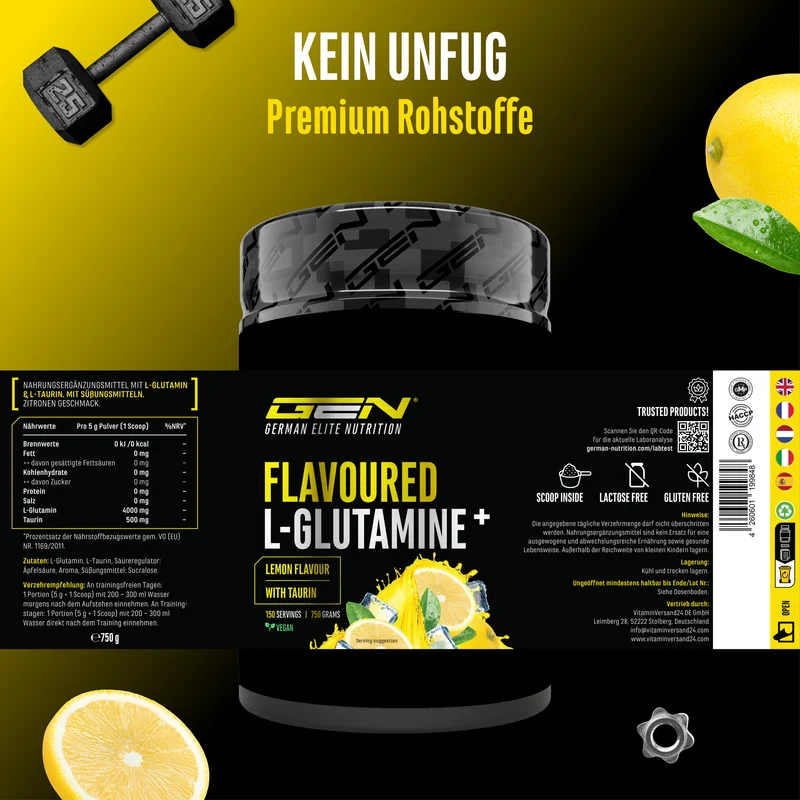 L-Glutamin Pulver Flavoured