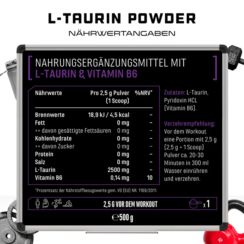 GEN Taurin, 500g Pulver