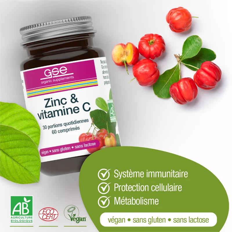 Complexe de zinc + vitamine C (bio)