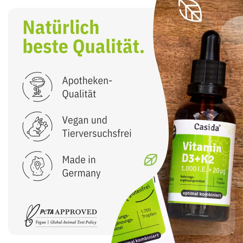 Vitamin D3 + K2 Tropfen 50 ml Vegan