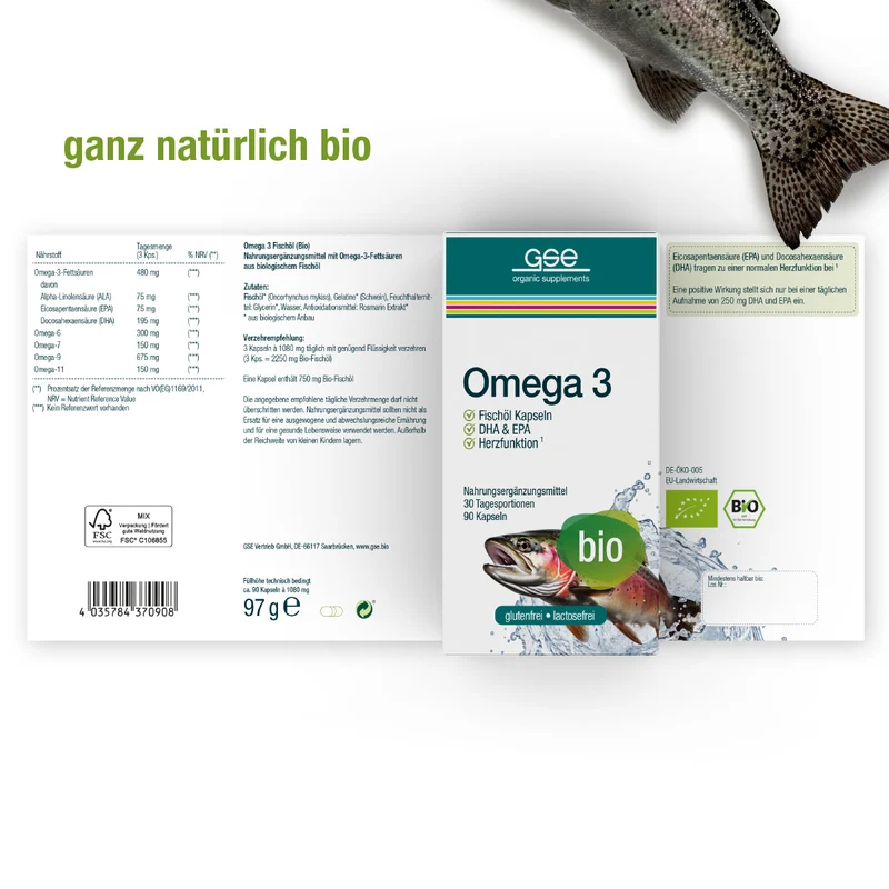 Gélules d'huile de poisson oméga 3 (bio)