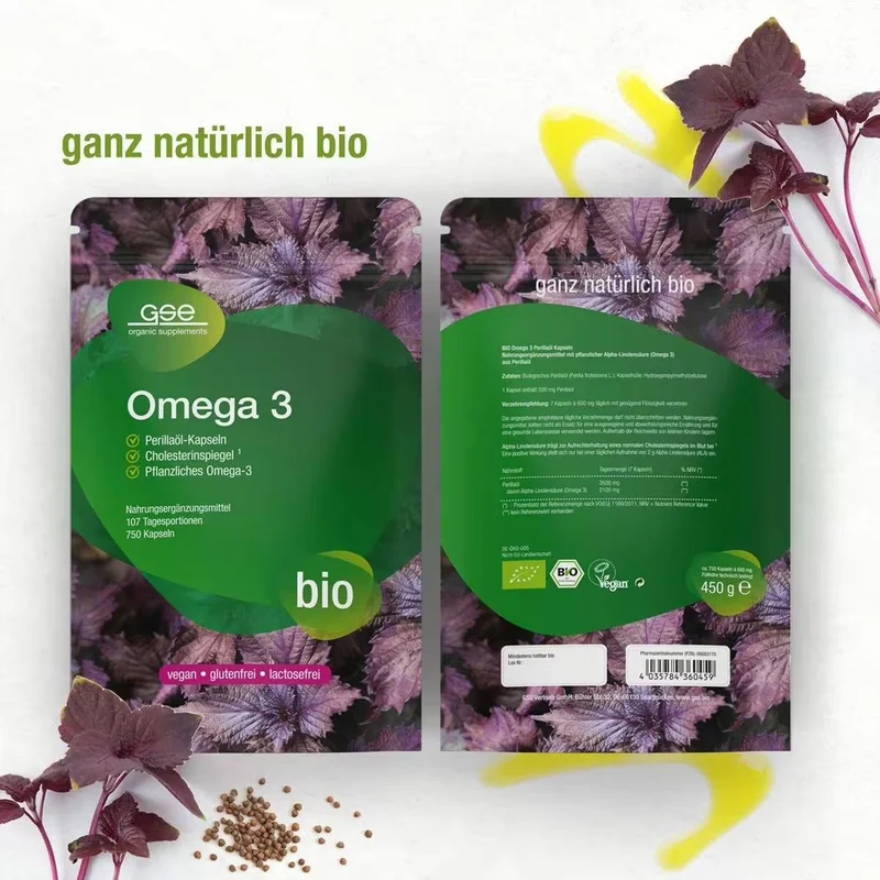 Gélules d'huile de périlla oméga 3 (bio)