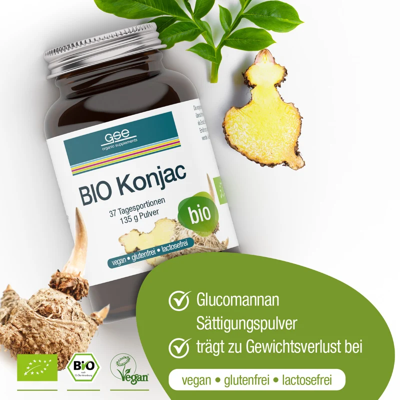 Poudre de satiété au glucomannane de Konjac BIO