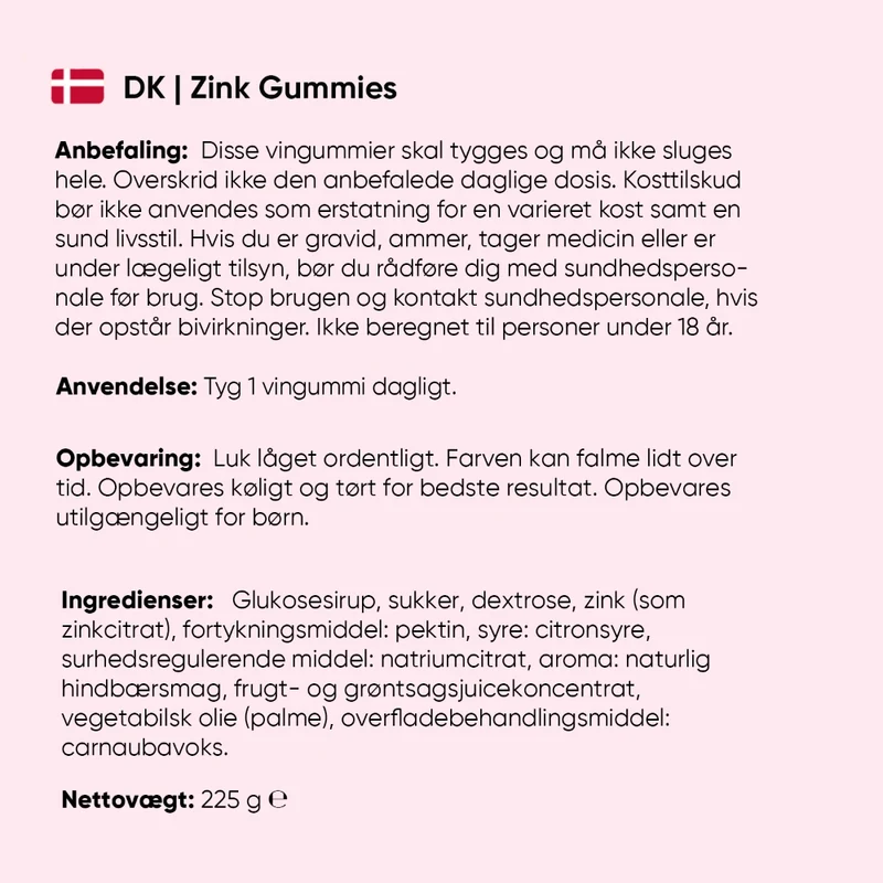 Zink-vingummier 25mg