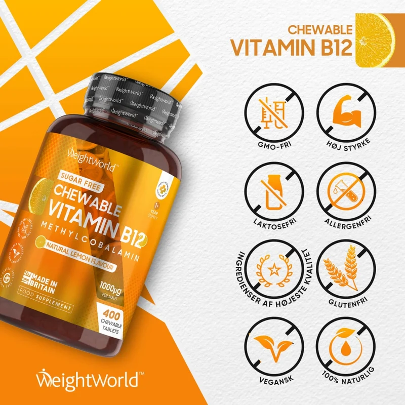B12-Vitamin Tyggetabletter 1000 mcg