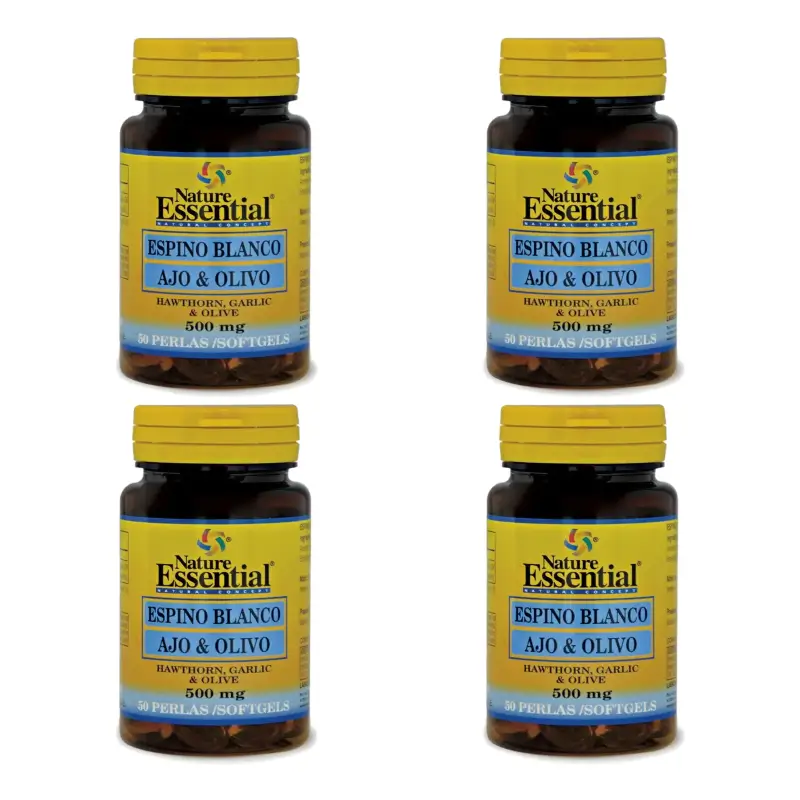 Nature Essential Hawthorn + Garlic + Olive, 4 x 50 capsules