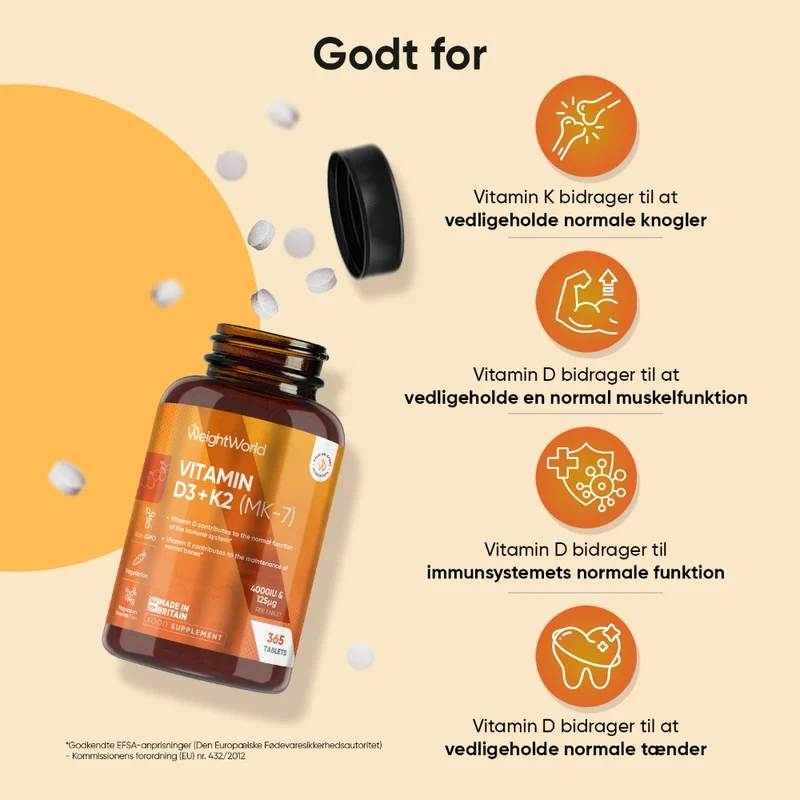 Vitamin D3 + K2-tabletter