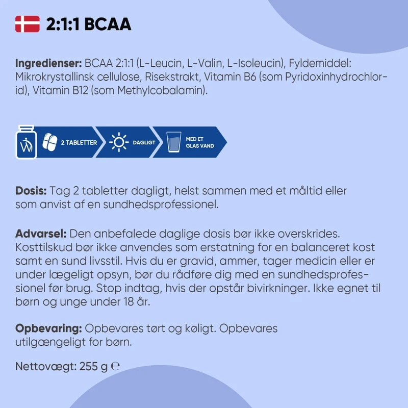 BCAA med B6- og B12-vitamin