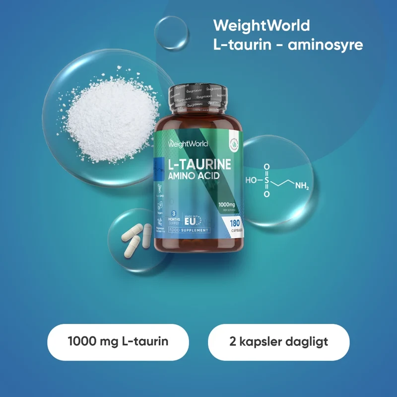 L-taurin aminosyre 1000 mg