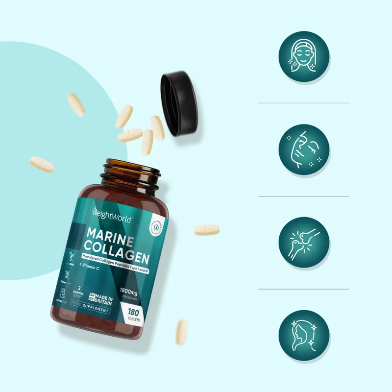 Marine Kollagen + C-vitamin 1800 mg