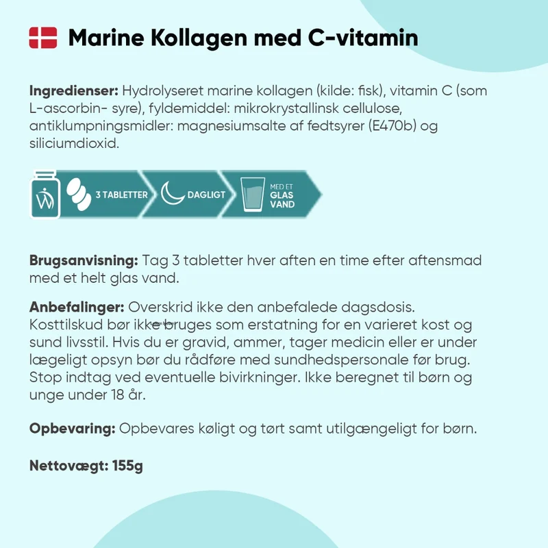 Marine Kollagen + C-vitamin 1800 mg
