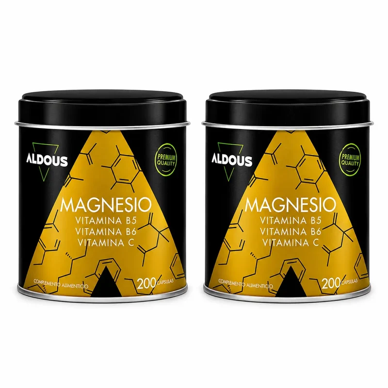 Aldous Labs Food Supplement Magnesium With Vitamin C, B5 And B6 , 200 Capsules , pack 2