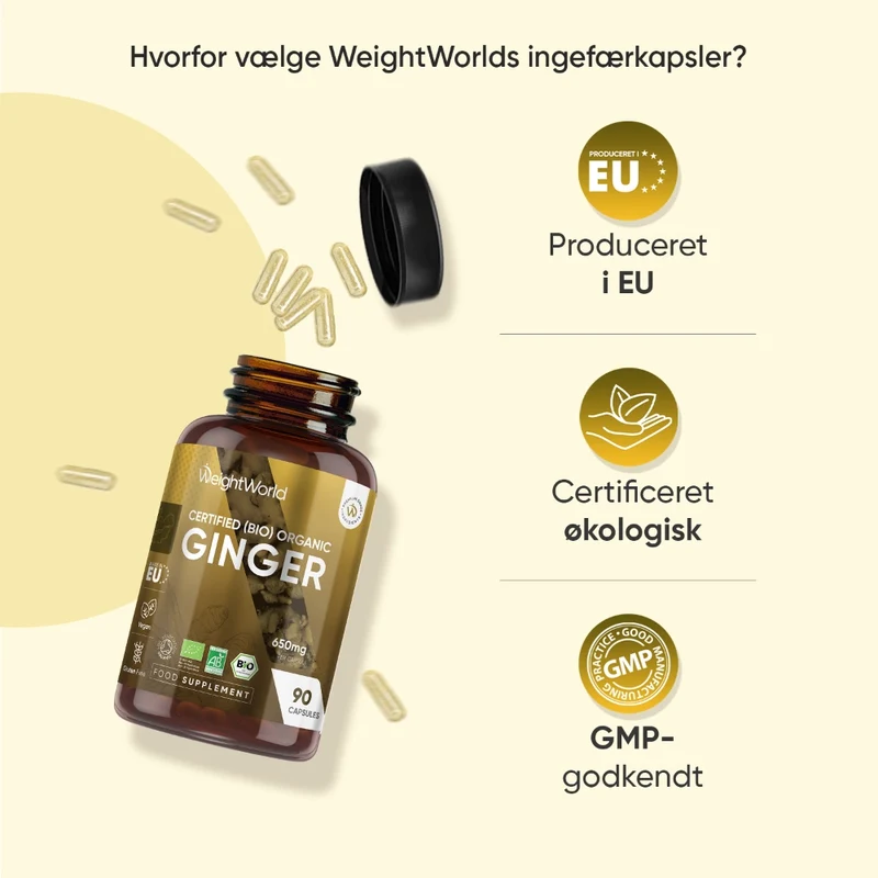 Økologisk ingefær 650 mg