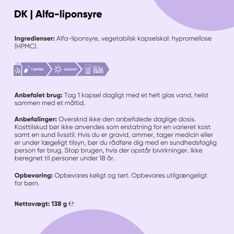 Alfa-liponsyre (ALA) 650 mg