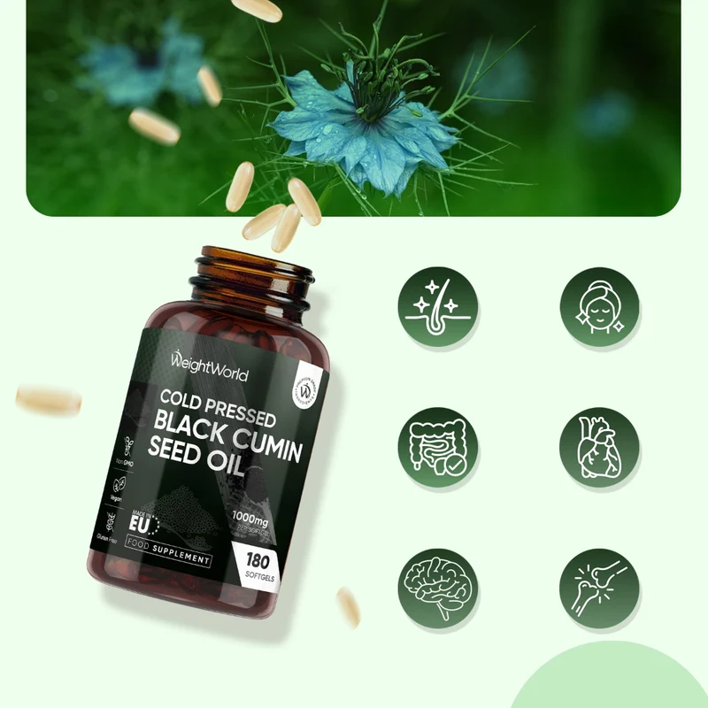 Koldpresset nigellafrøolie 1000 mg
