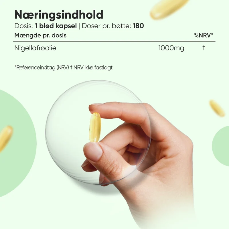 Koldpresset nigellafrøolie 1000 mg