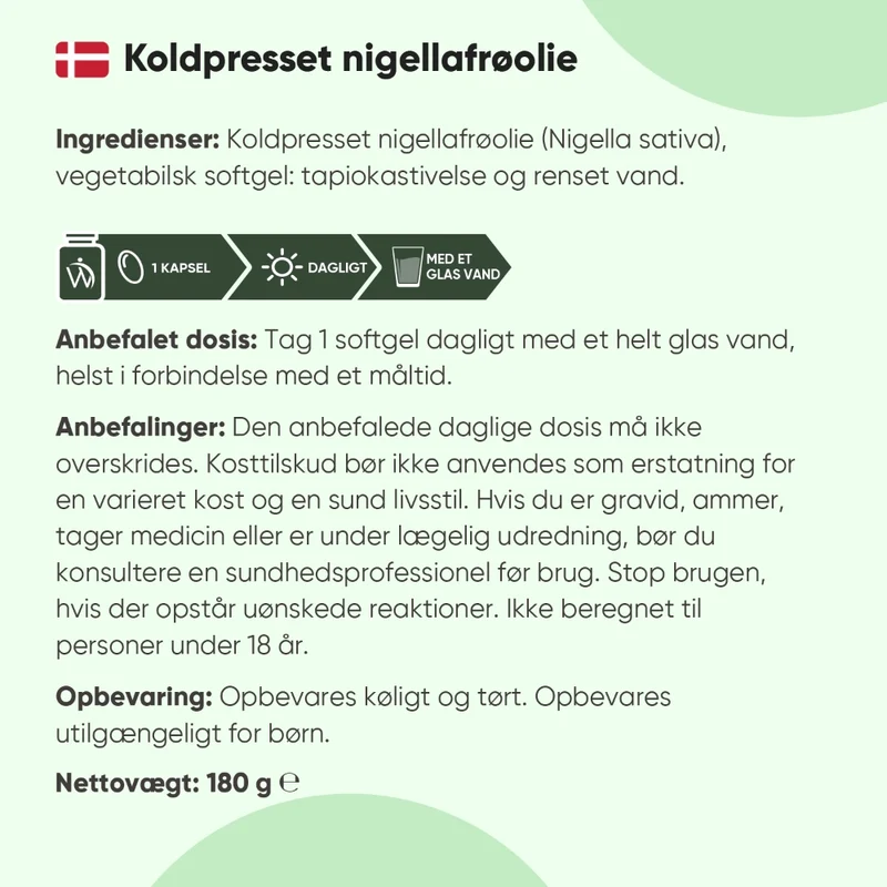 Koldpresset nigellafrøolie 1000 mg