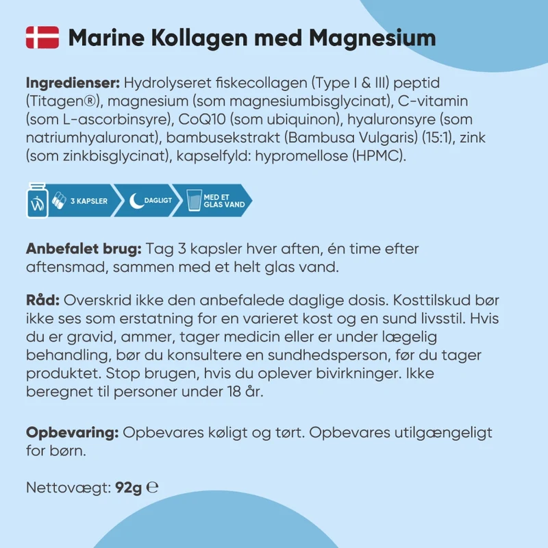 Marine Kollagen med Magnesium 1200mg