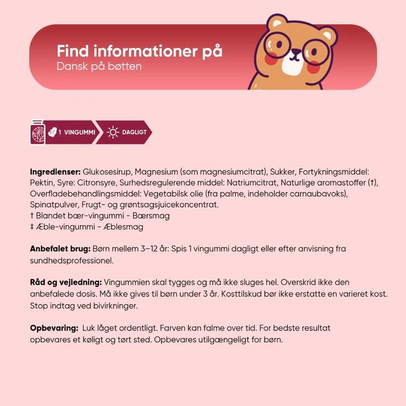 Magnesium Vingummier til Børn