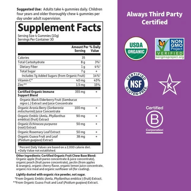 Garden of Life Organics Elderberry Immune Gummy