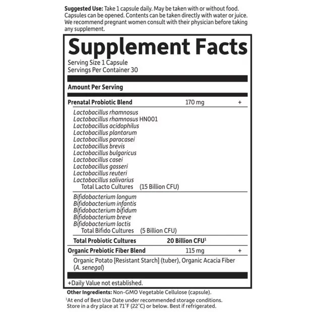 Garden of Life Dr. Formulated Probiotics Once Daily Prenatal Shelf-Stable 30 Capsules