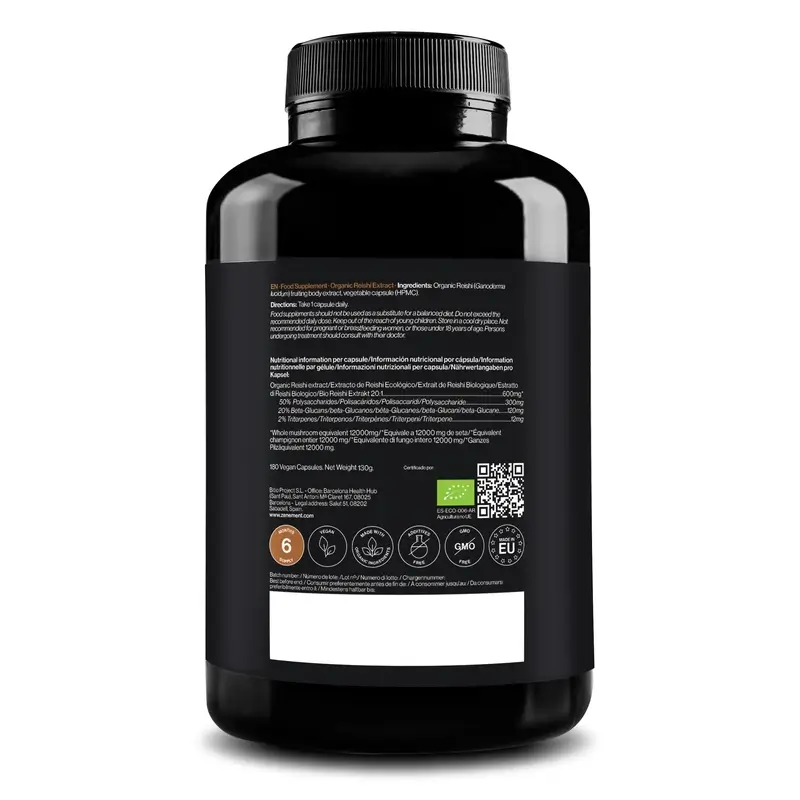 Zenement Organic Reishi Extract, 180 vegan capsules