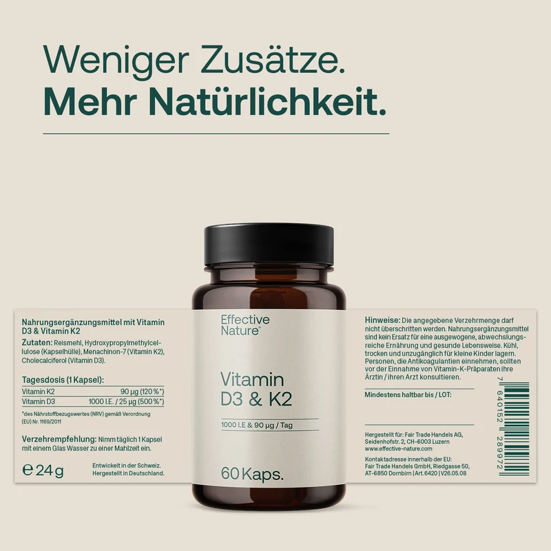 Vitamin D3 + K2 Kapseln