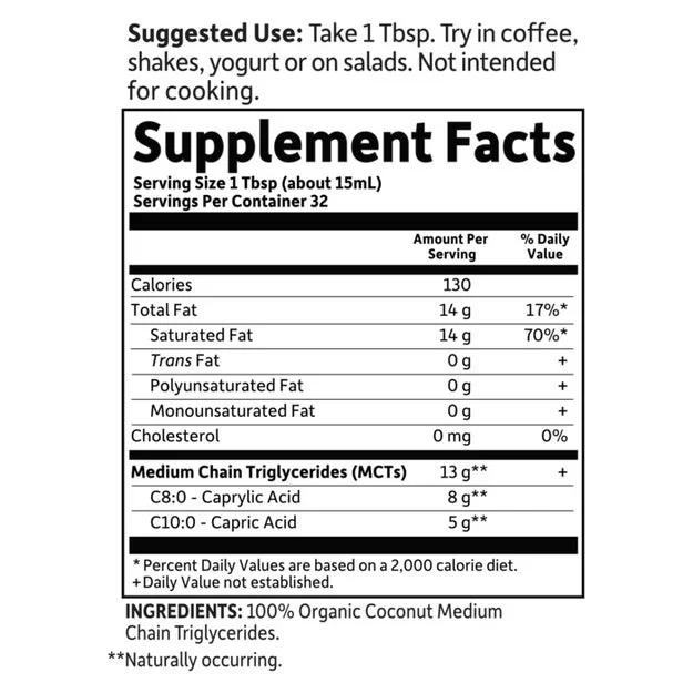 Garden of Life Dr. Formulated Brain Health Organic Coconut MCT Oil Liquid