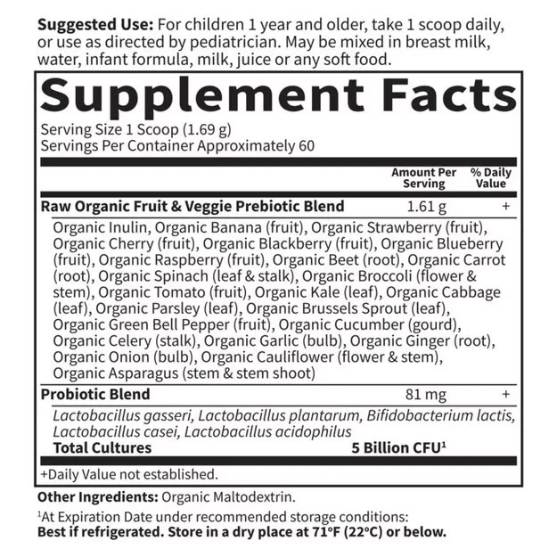 Garden of Life Organic Raw Probiotics Kids Cooler Powder