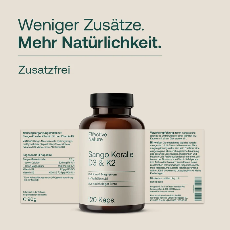 Sango Koralle mit Vitamin D3 und K2