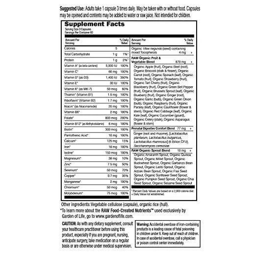 Garden of Life Vitamin Code Raw Prenatal Capsules