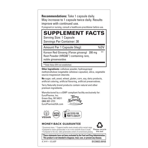 Terry Naturally Red Ginseng Energy